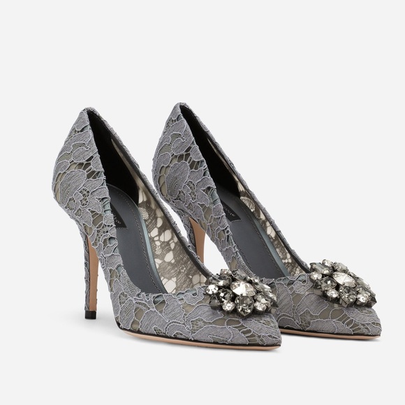 Dolce & Gabbana Pump in Taormina lace with crystals Grey 40 - Picture 1 of 14